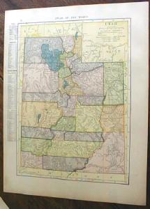 1904 Map Wyoming And Utah
