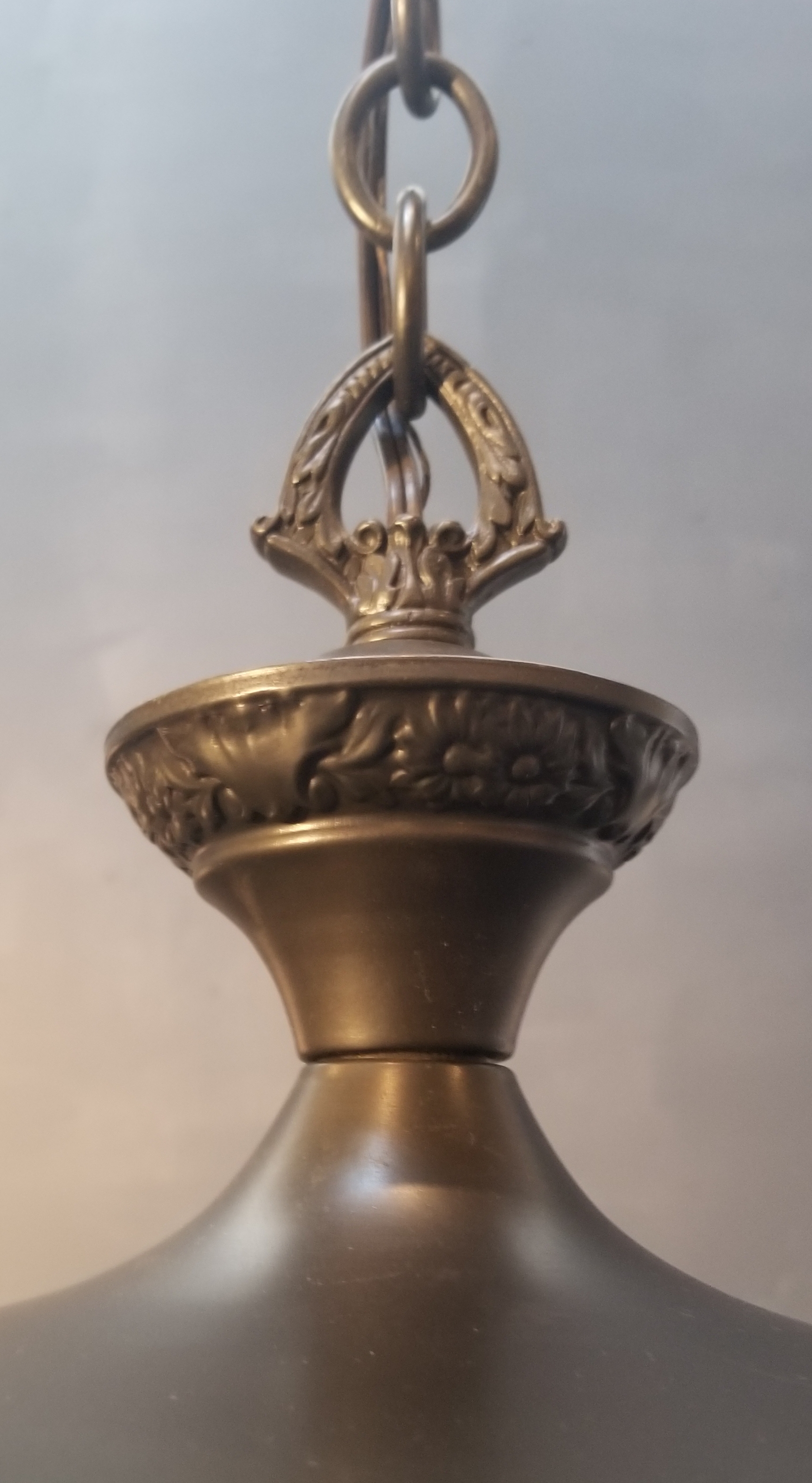 Pan fixture with old glass