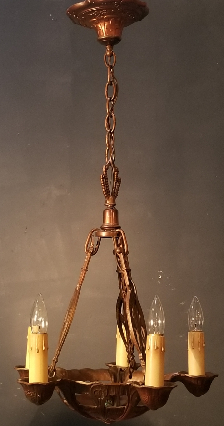 Brass ceiling pendant ca 1920