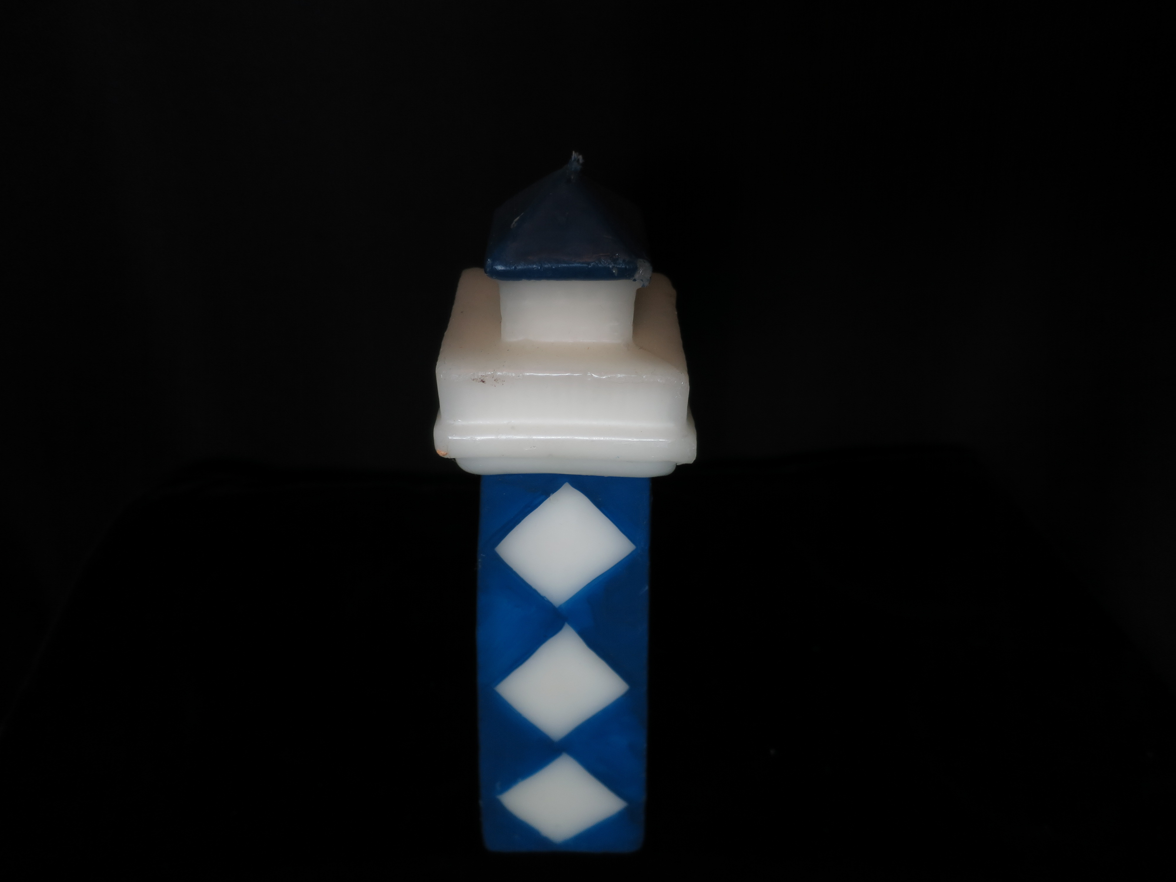 Lighthouse Wax Candle blue and white