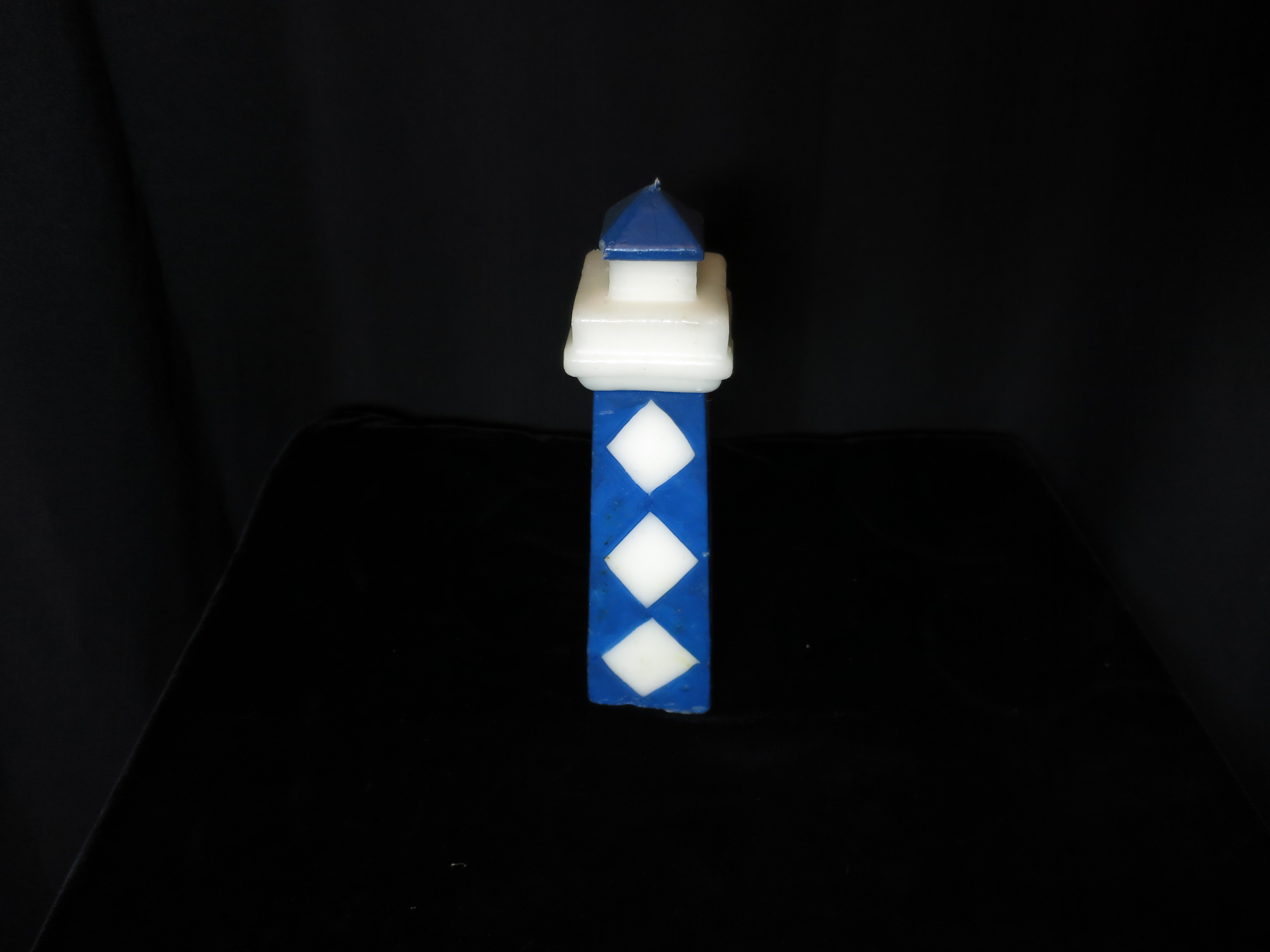 Lighthouse Wax Candle blue and white