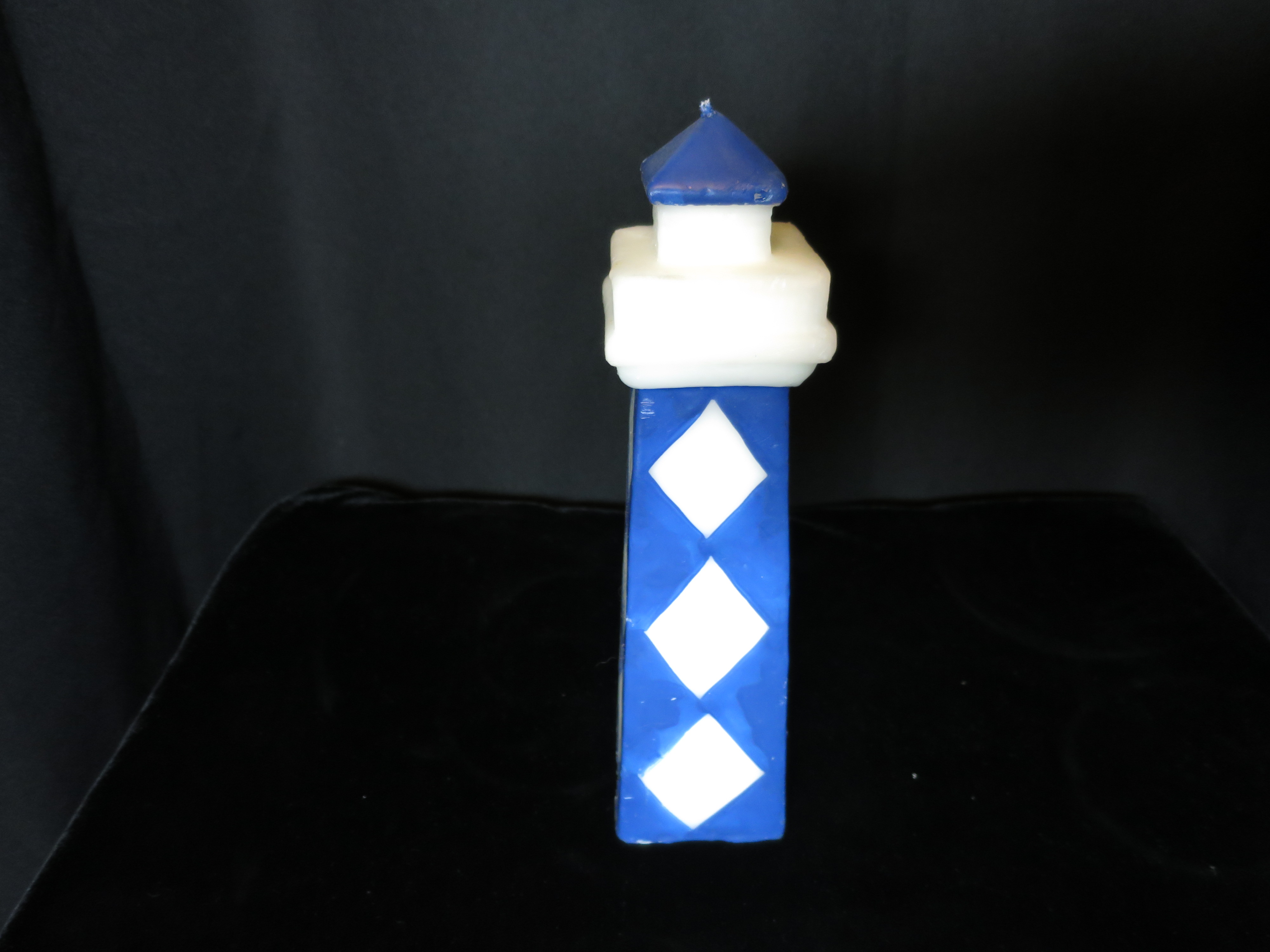 Lighthouse Wax Candle blue and white