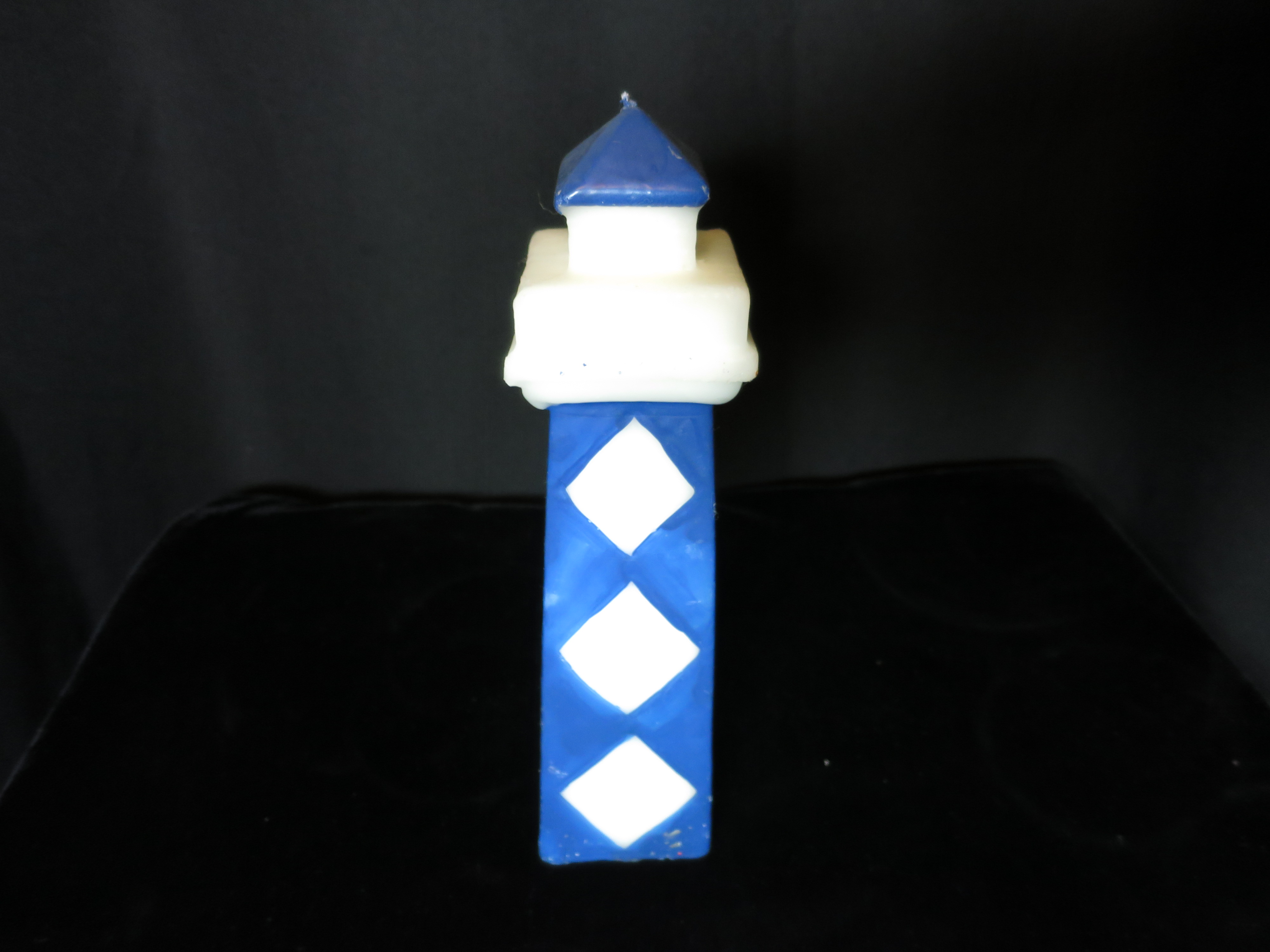 Lighthouse Wax Candle blue and white