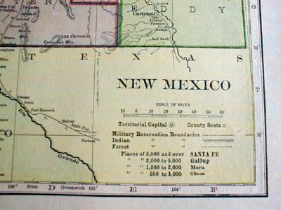 1904 Map Colorado And New Mexico