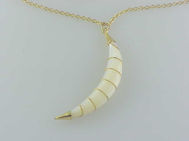Mother Of Pearl Crescent Moon Pendant Necklace