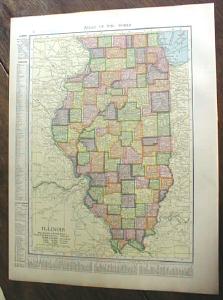 1904 Map Michigan And Illinois
