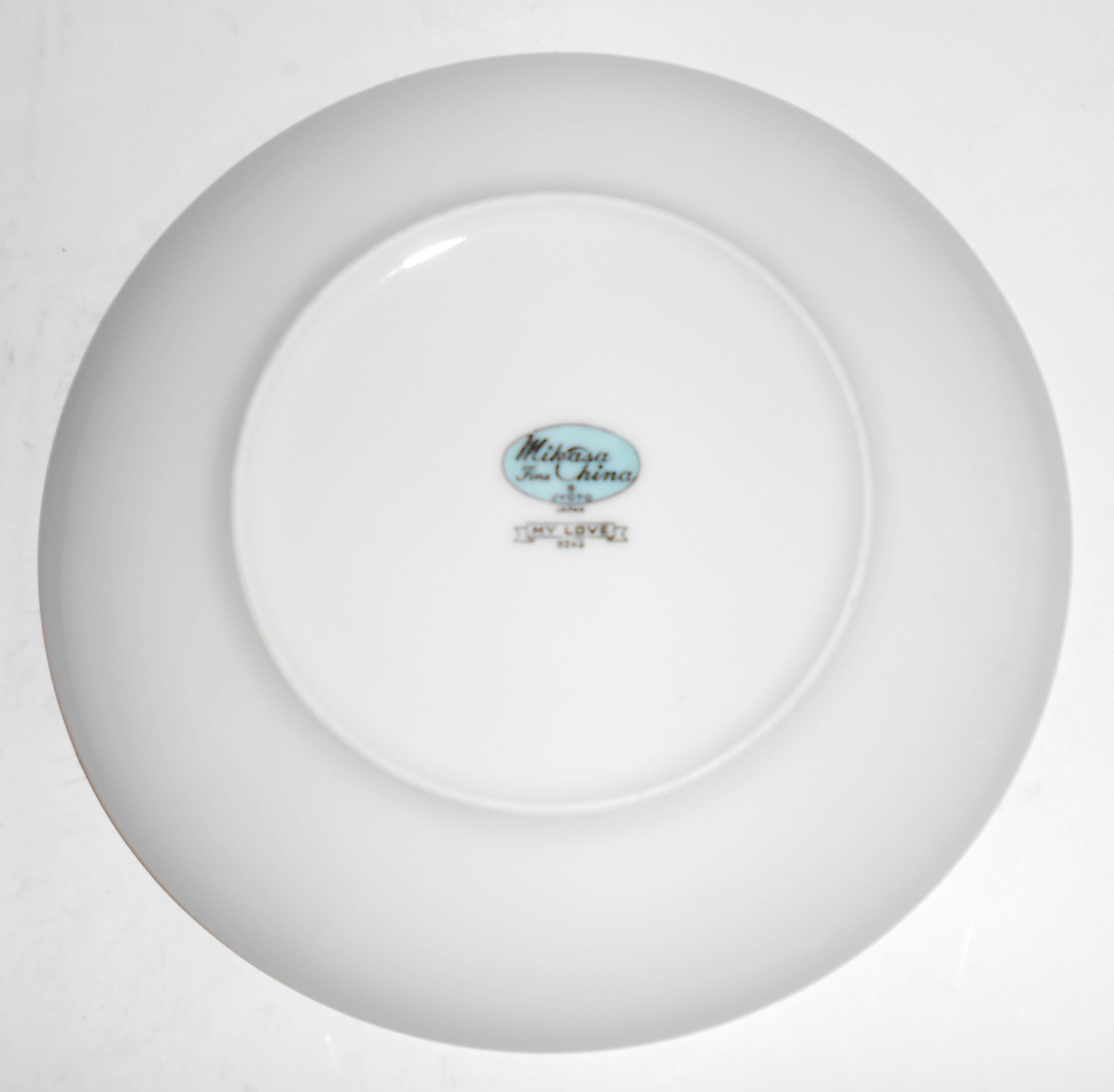 Mikasa China Porclelain Platinum Band My Love Bread Pl