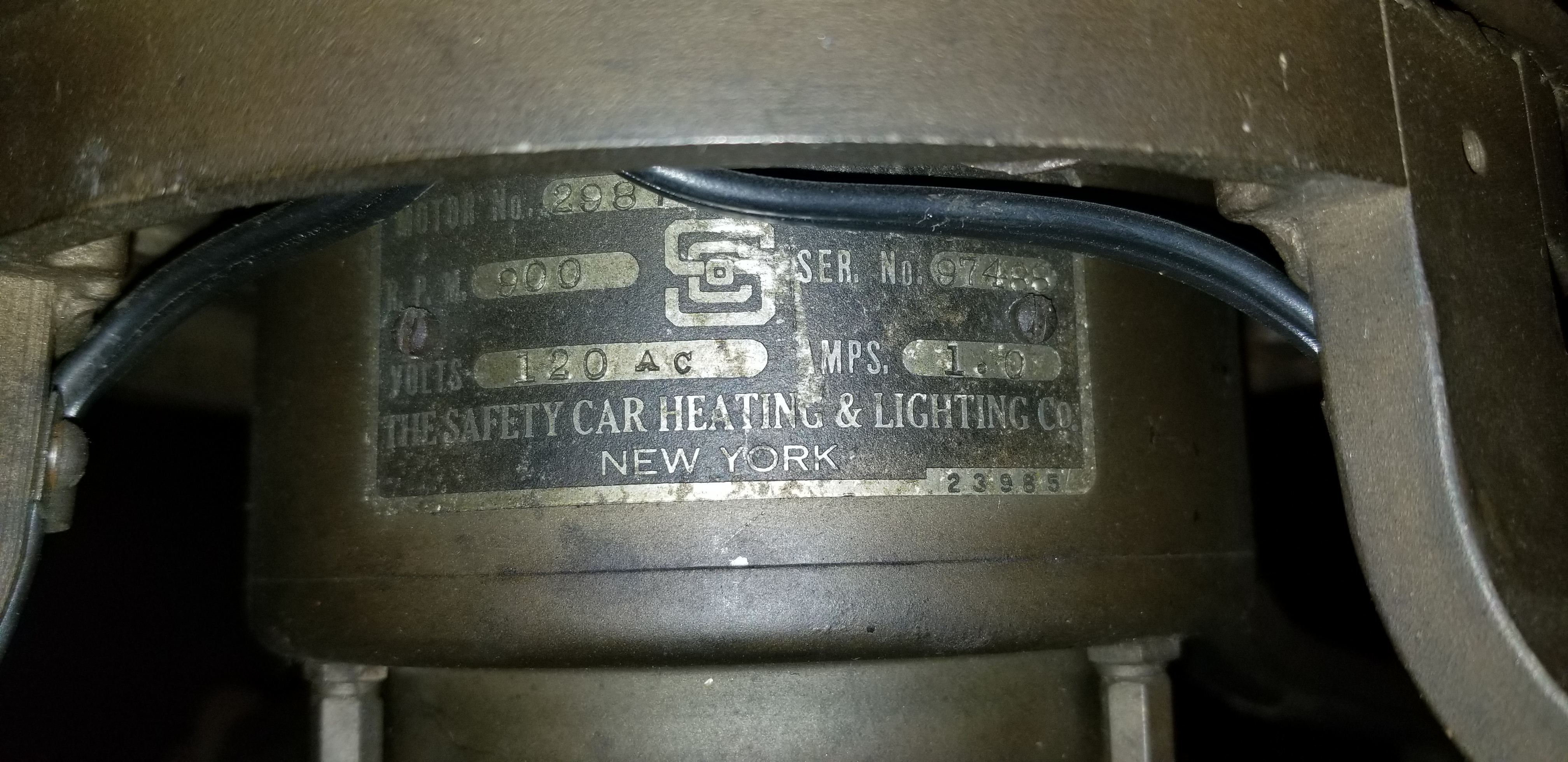 FANDOLIER  1920's pullman TRAINCAR LIGHT FAN