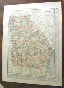 1904 Map Georgia And Florida