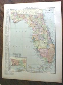 1904 Map Georgia And Florida