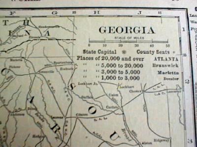 1904 Map Georgia And Florida