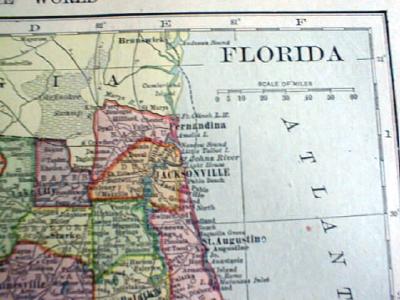 1904 Map Georgia And Florida