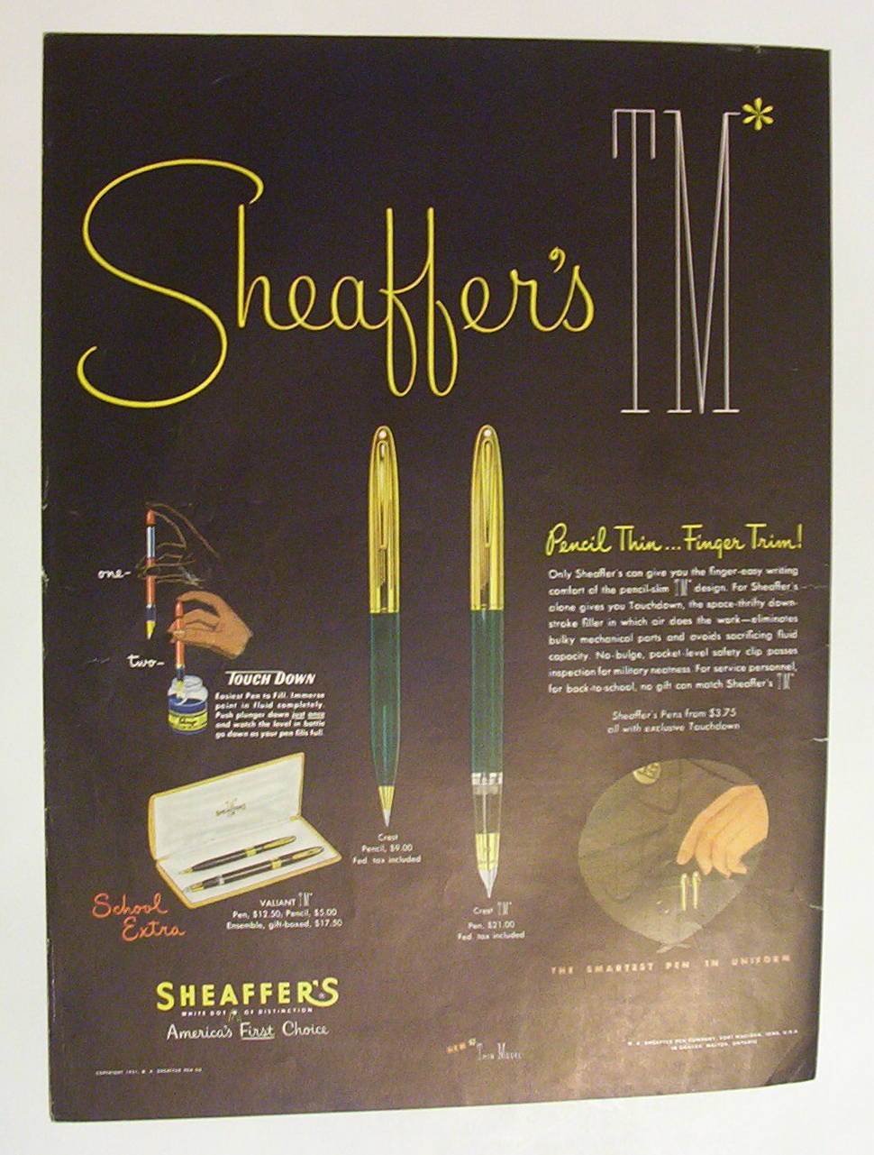 1951 Sheaffer's Pens