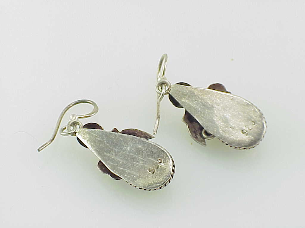 Native American Sterling Silver And Turquoise Pierced Earrings