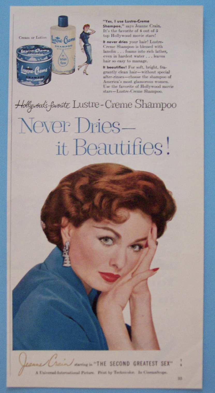 1956 Lustre-Creme Shampoo with Star Jeanne Crain