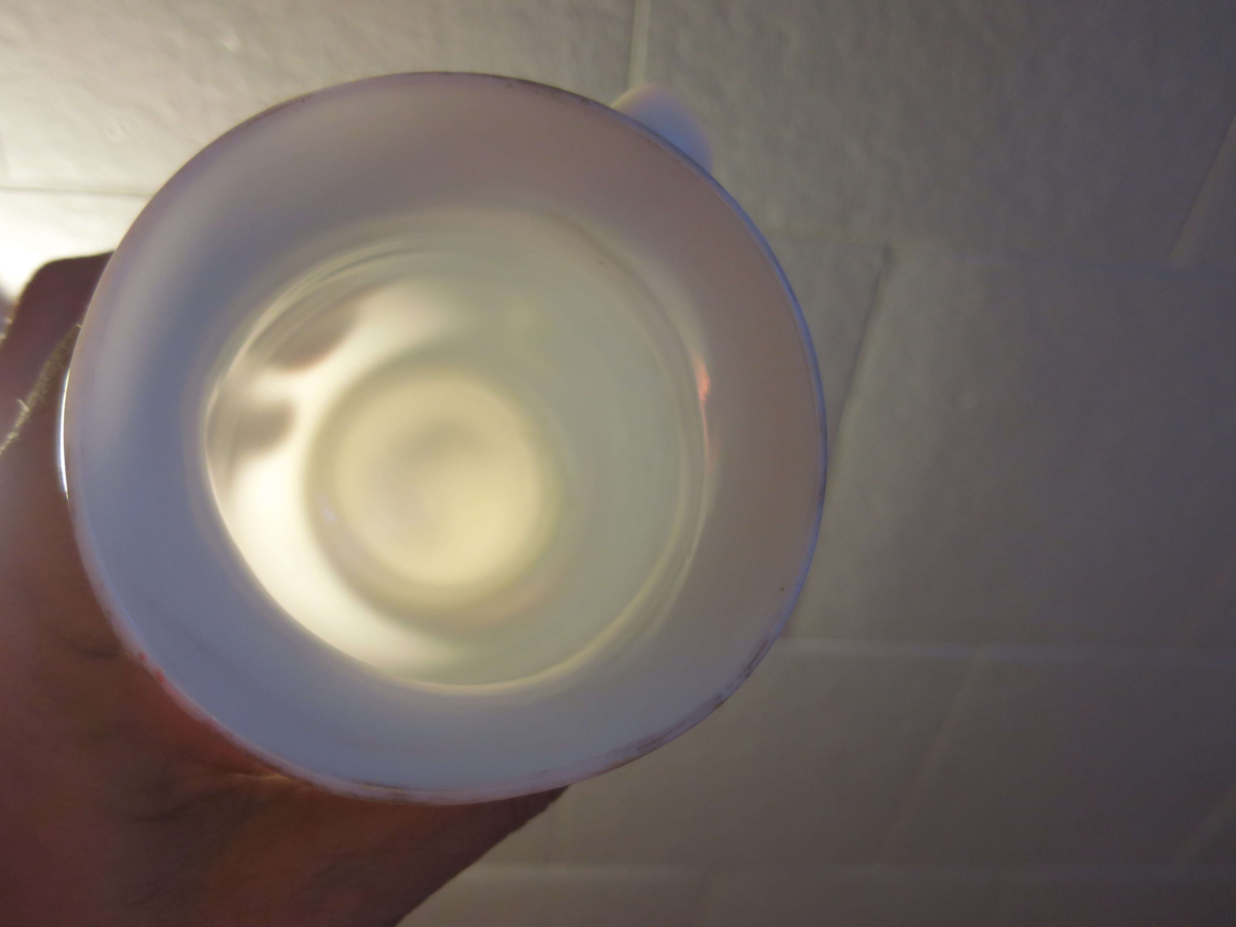 Blown Art Glass Milk Glass Cup Mug