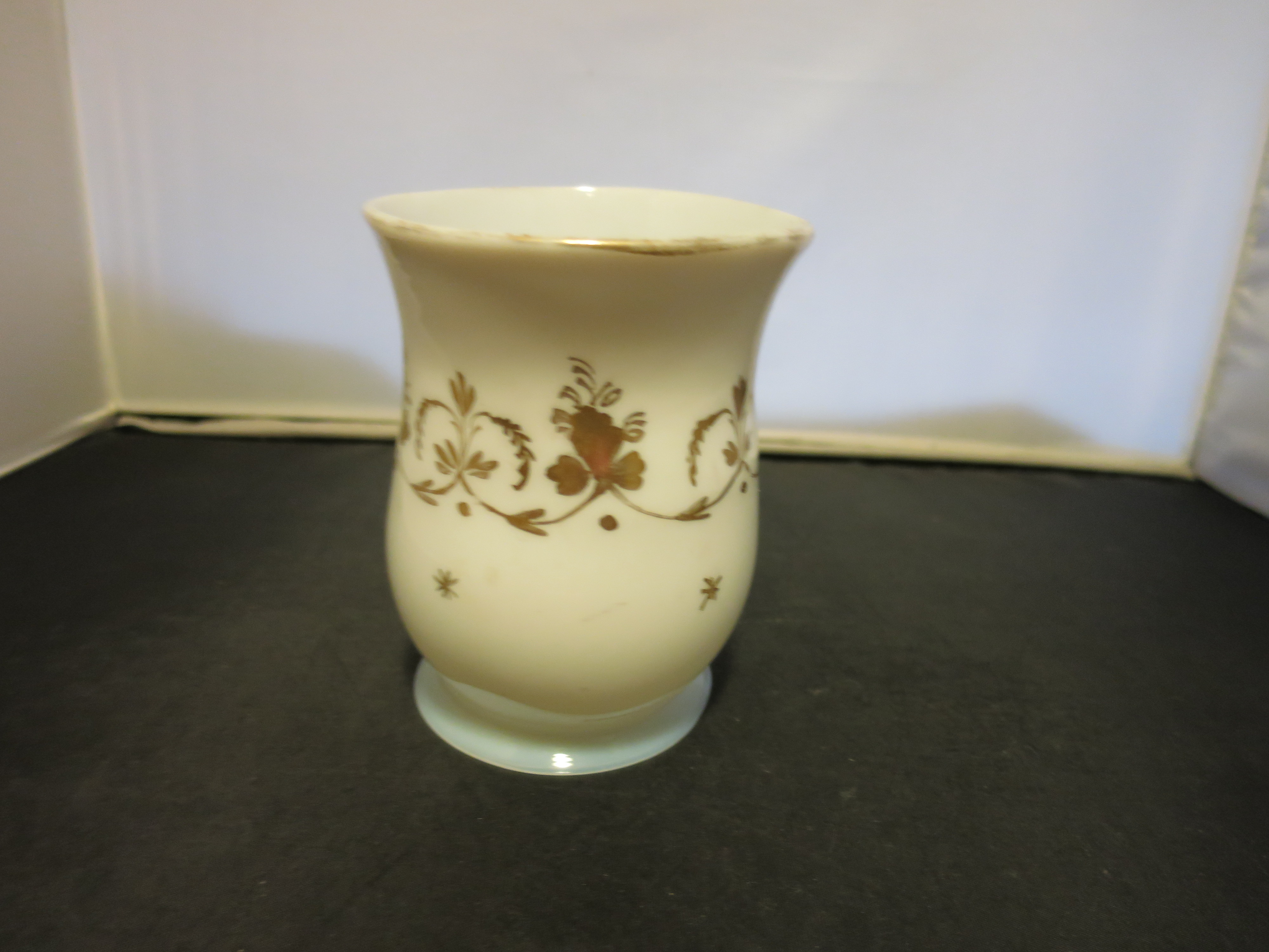 Blown Art Glass Milk Glass Cup Mug