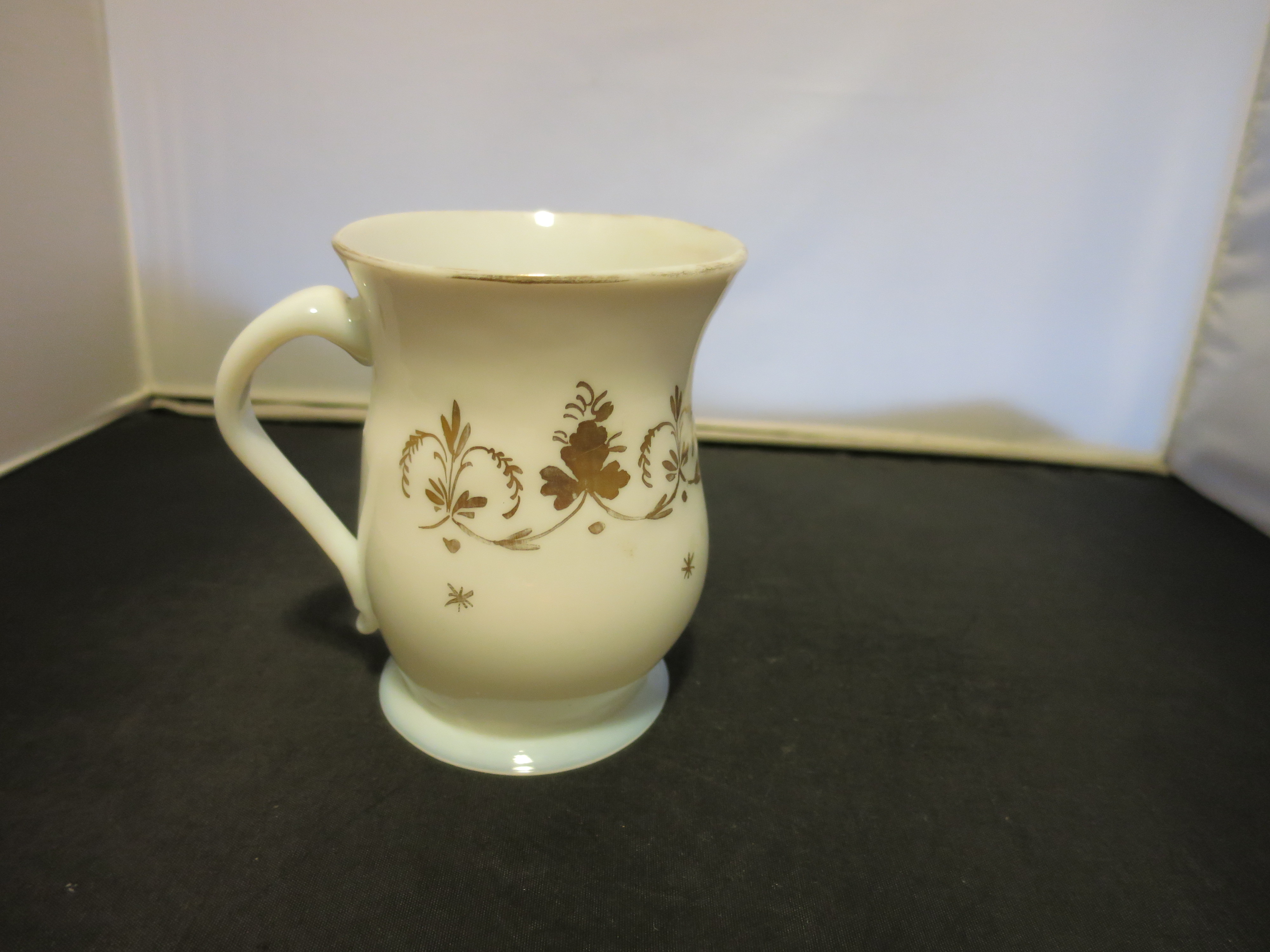 Blown Art Glass Milk Glass Cup Mug