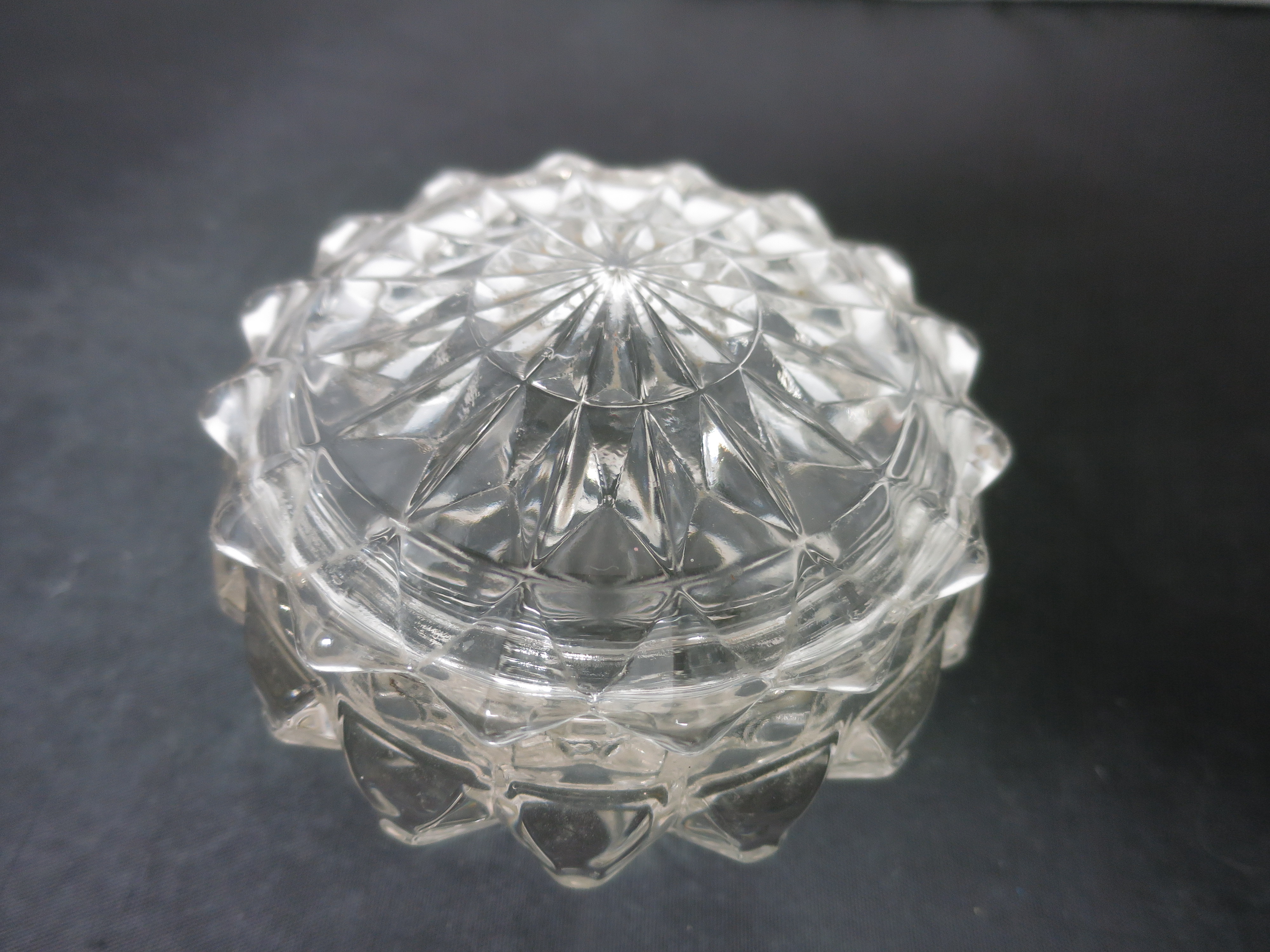Vintage Pressed Glass Powder Jar