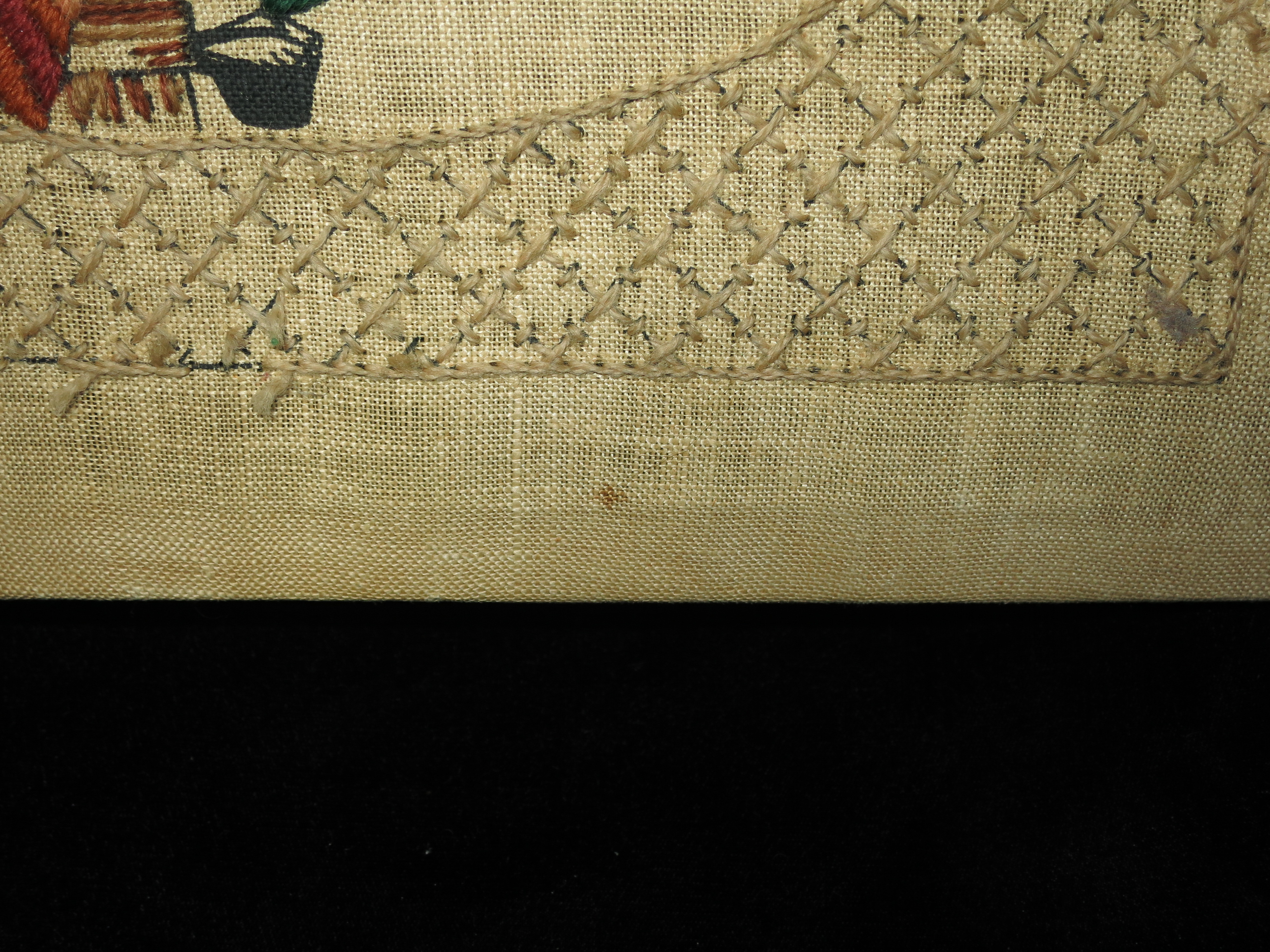 Japanese Crewel Embroidered On Linen