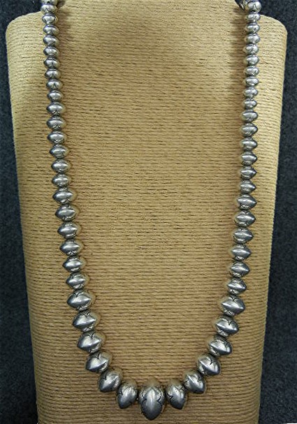 Navajo Pearls Sterling Silver Necklace By Roy Vandever