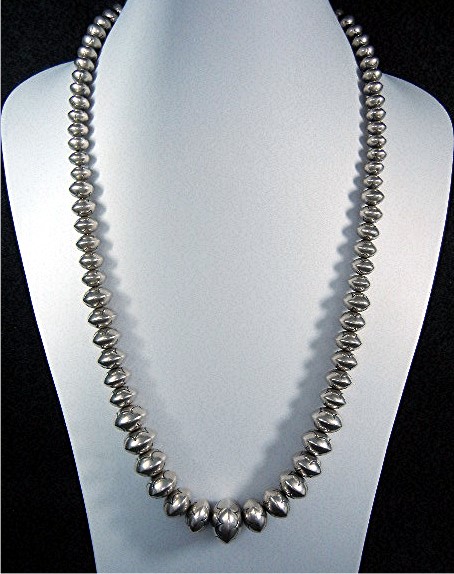 Navajo Pearls Sterling Silver Necklace By Roy Vandever
