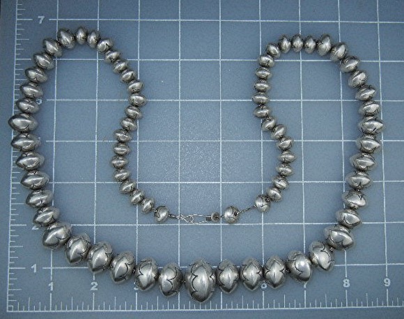 Navajo Pearls Sterling Silver Necklace By Roy Vandever