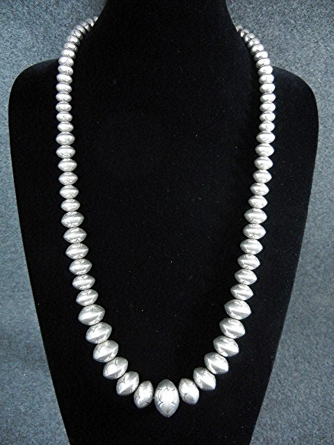 Navajo Pearls Sterling Silver Necklace By Roy Vandever