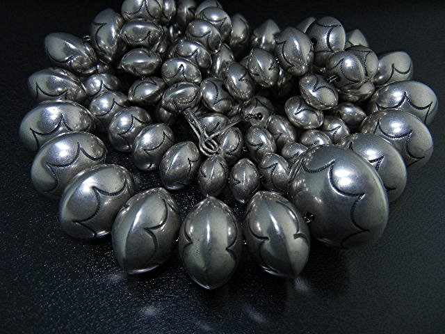Navajo Pearls Sterling Silver Necklace By Roy Vandever