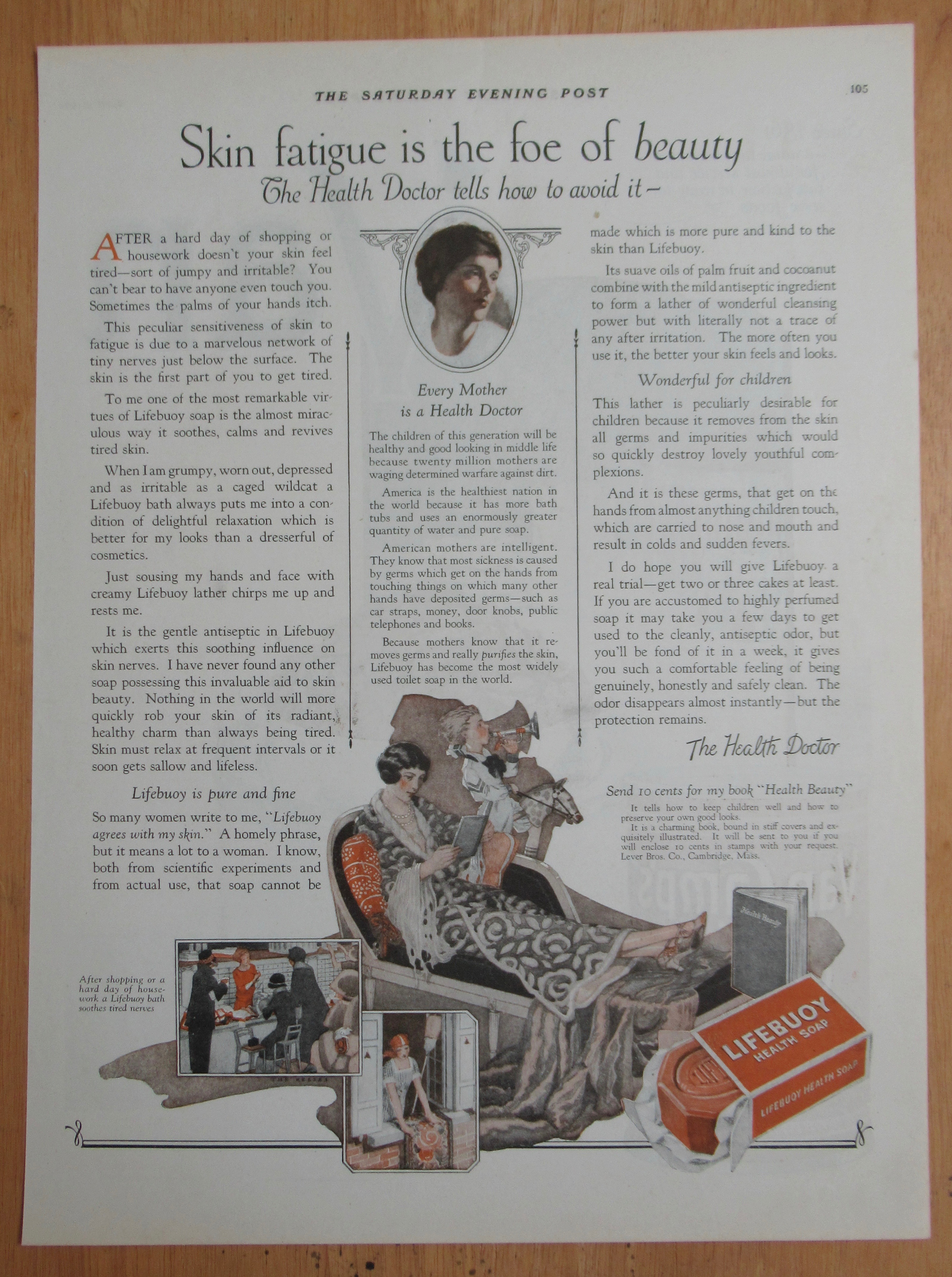 1924 Lifebuoy Health Soap with Woman Relaxing in Chair