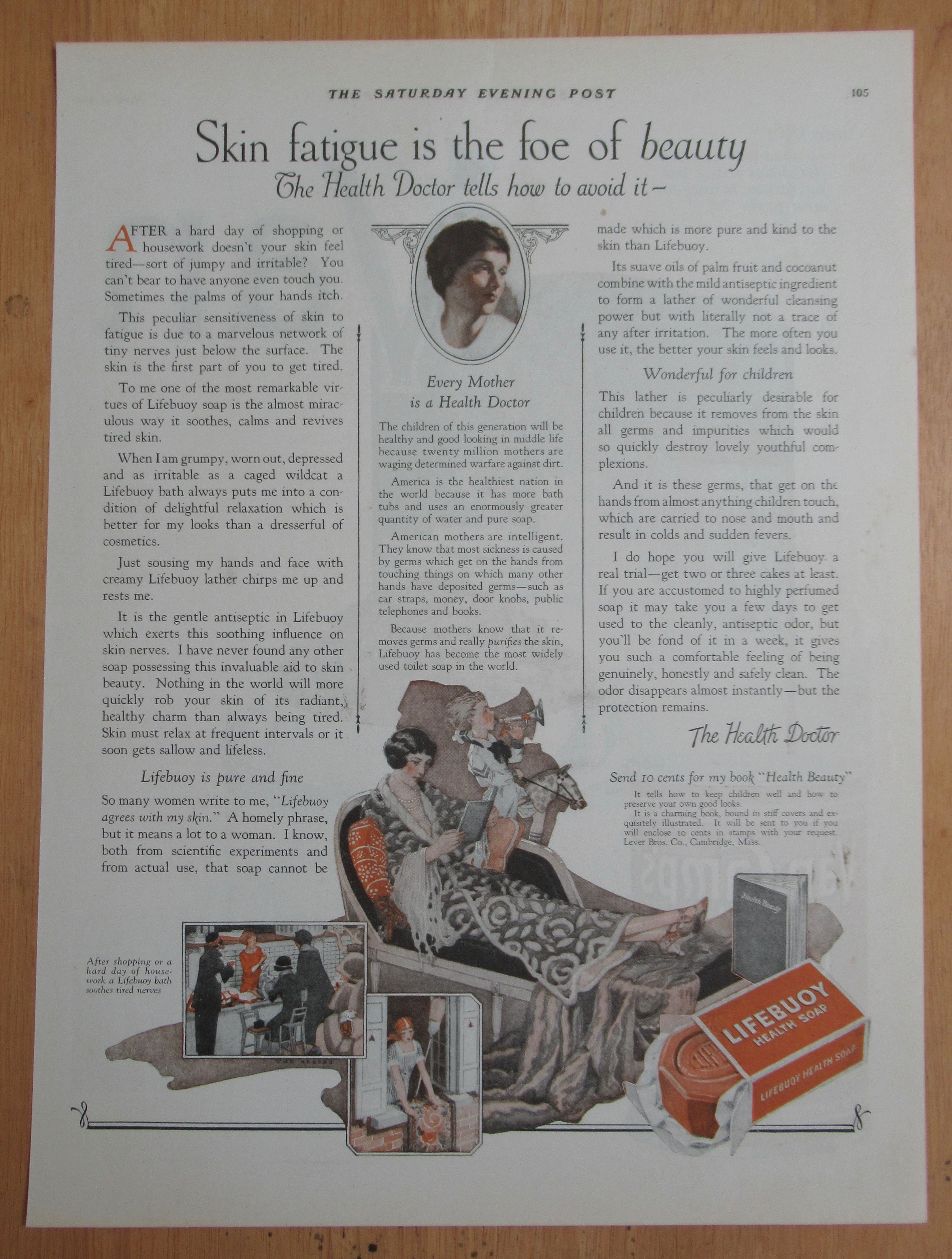 1924 Lifebuoy Health Soap with Woman Relaxing in Chair