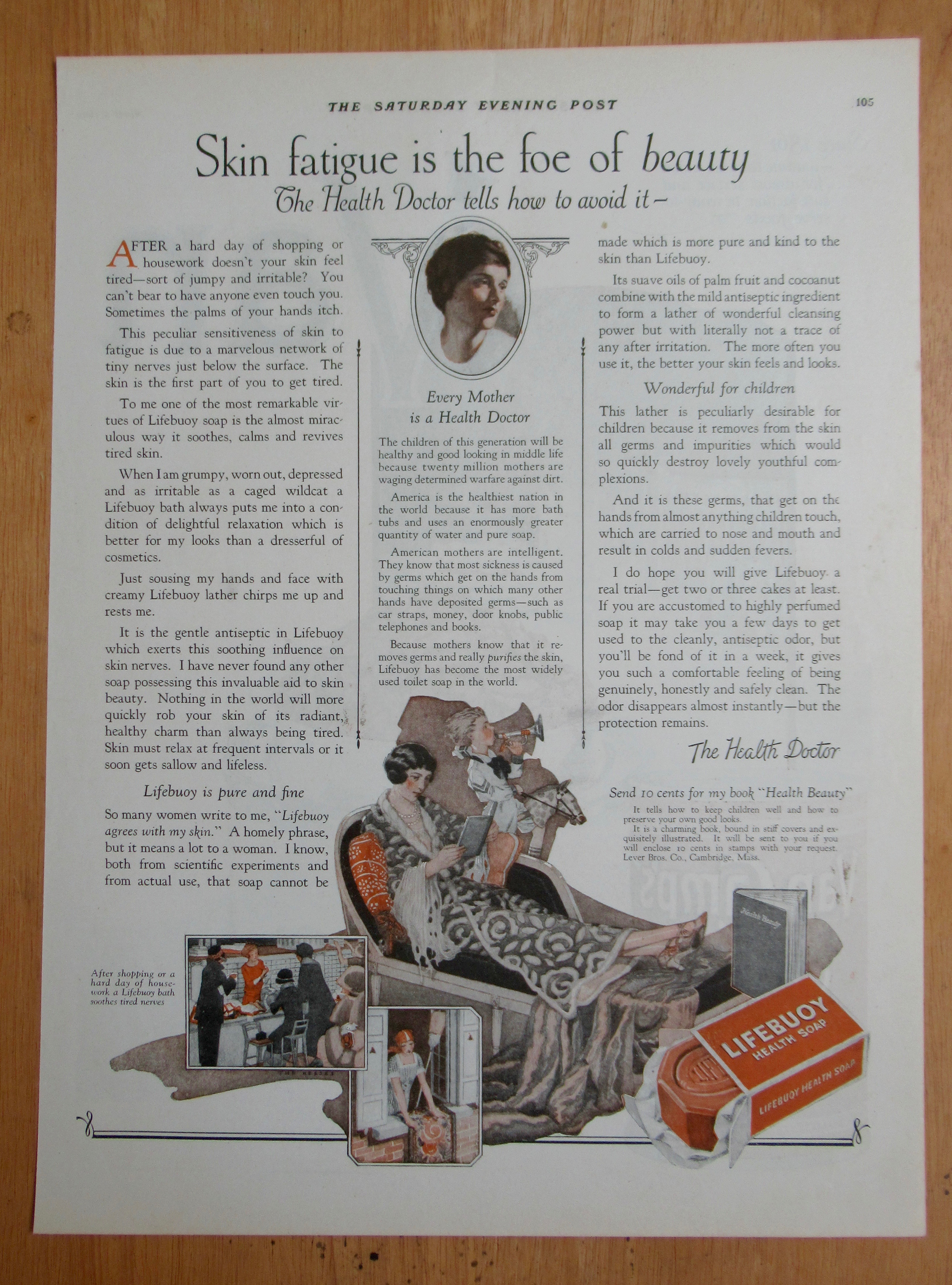 1924 Lifebuoy Health Soap with Woman Relaxing in Chair