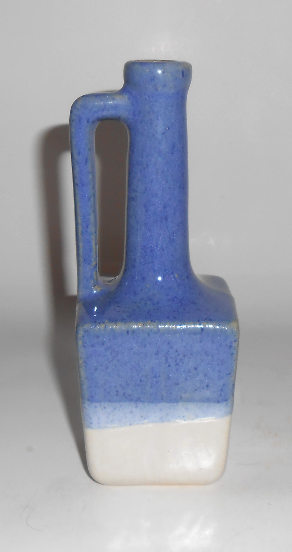 Zanesville Stoneware Pottery Blue/White Perfume Bottle!