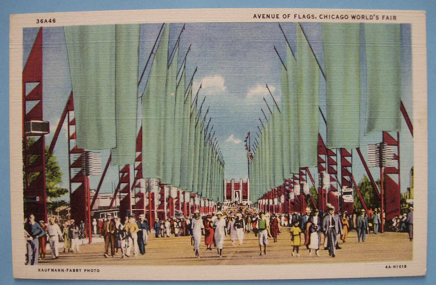 Avenue Of Flags at Chicago World's Fair Postcard (1933)