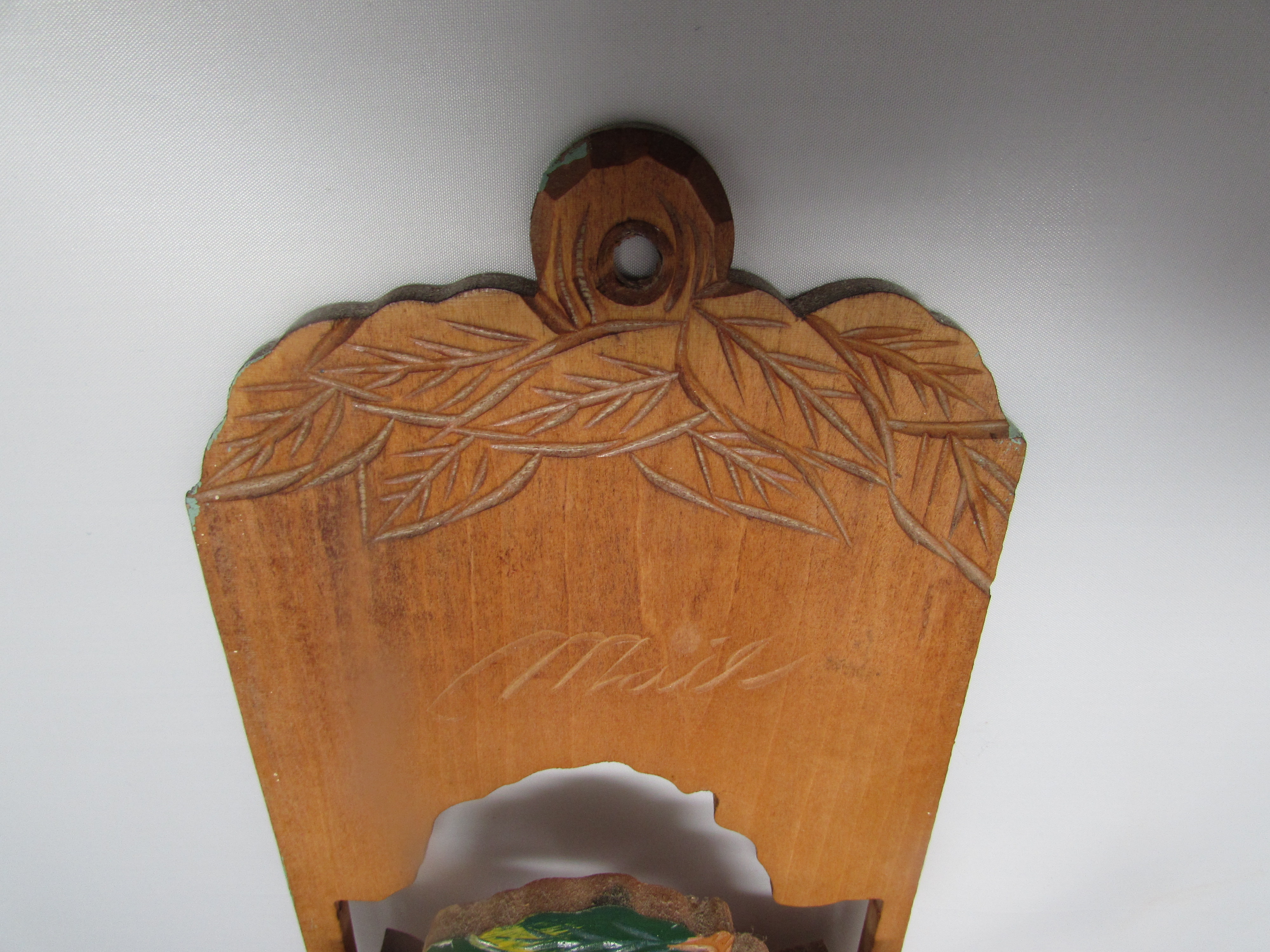Wood Scroll Cut Bambi Mail Holder Burlington Vermont