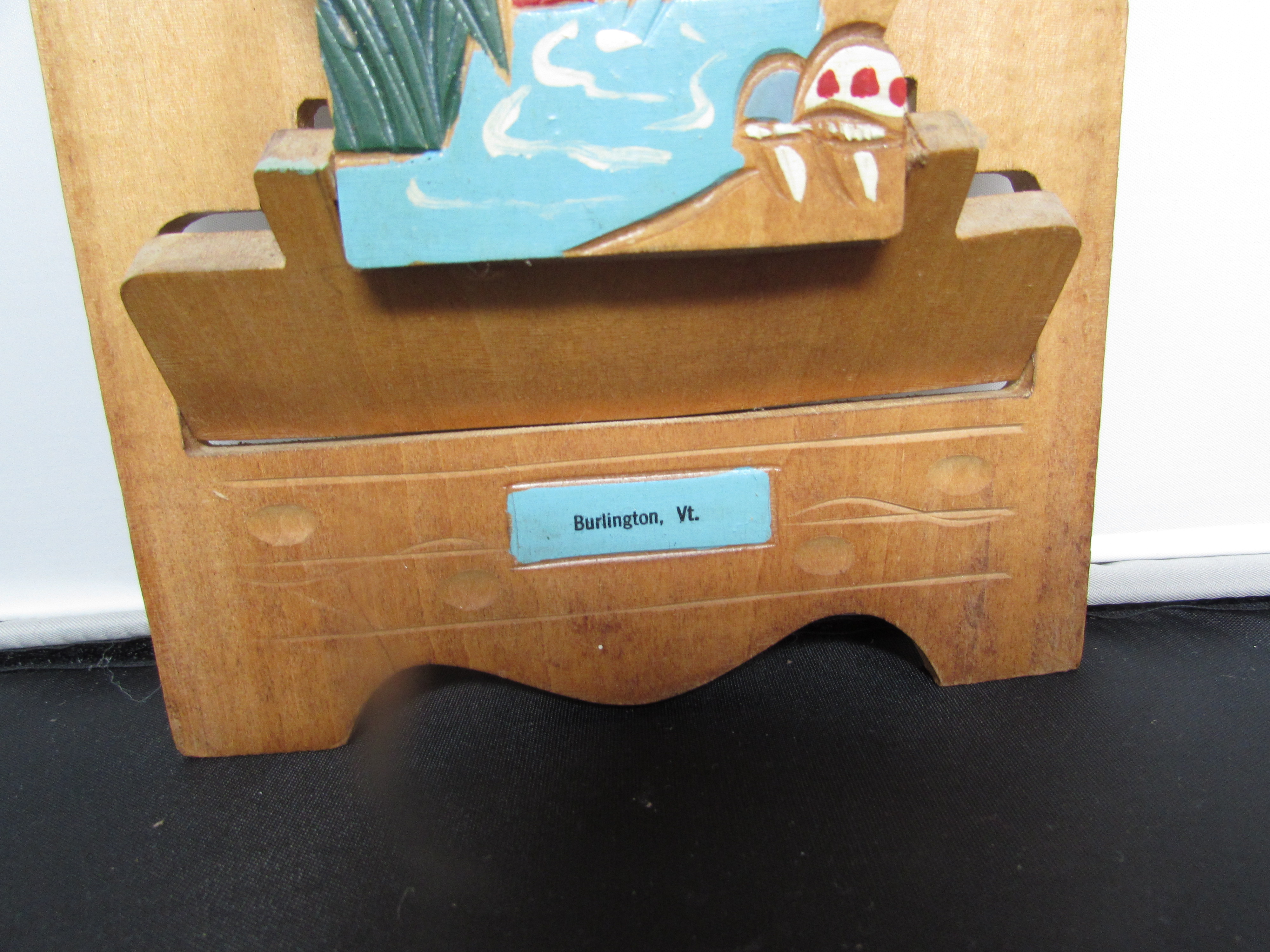 Wood Scroll Cut Bambi Mail Holder Burlington Vermont