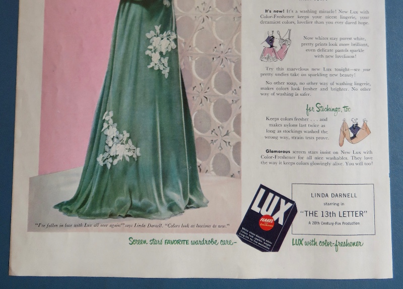 1951 Lux Soap & Flakes with Television Star Linda Darnell
