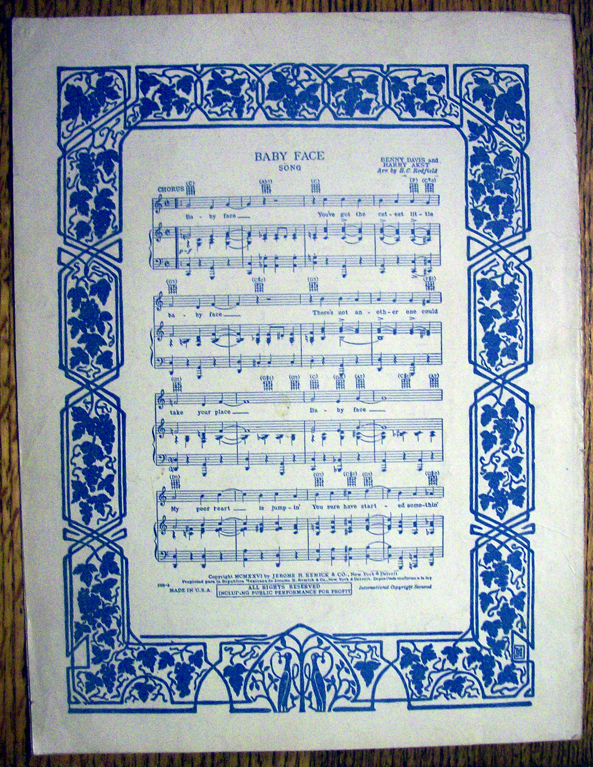 Sheet Music For 1926 For My Sweetheart