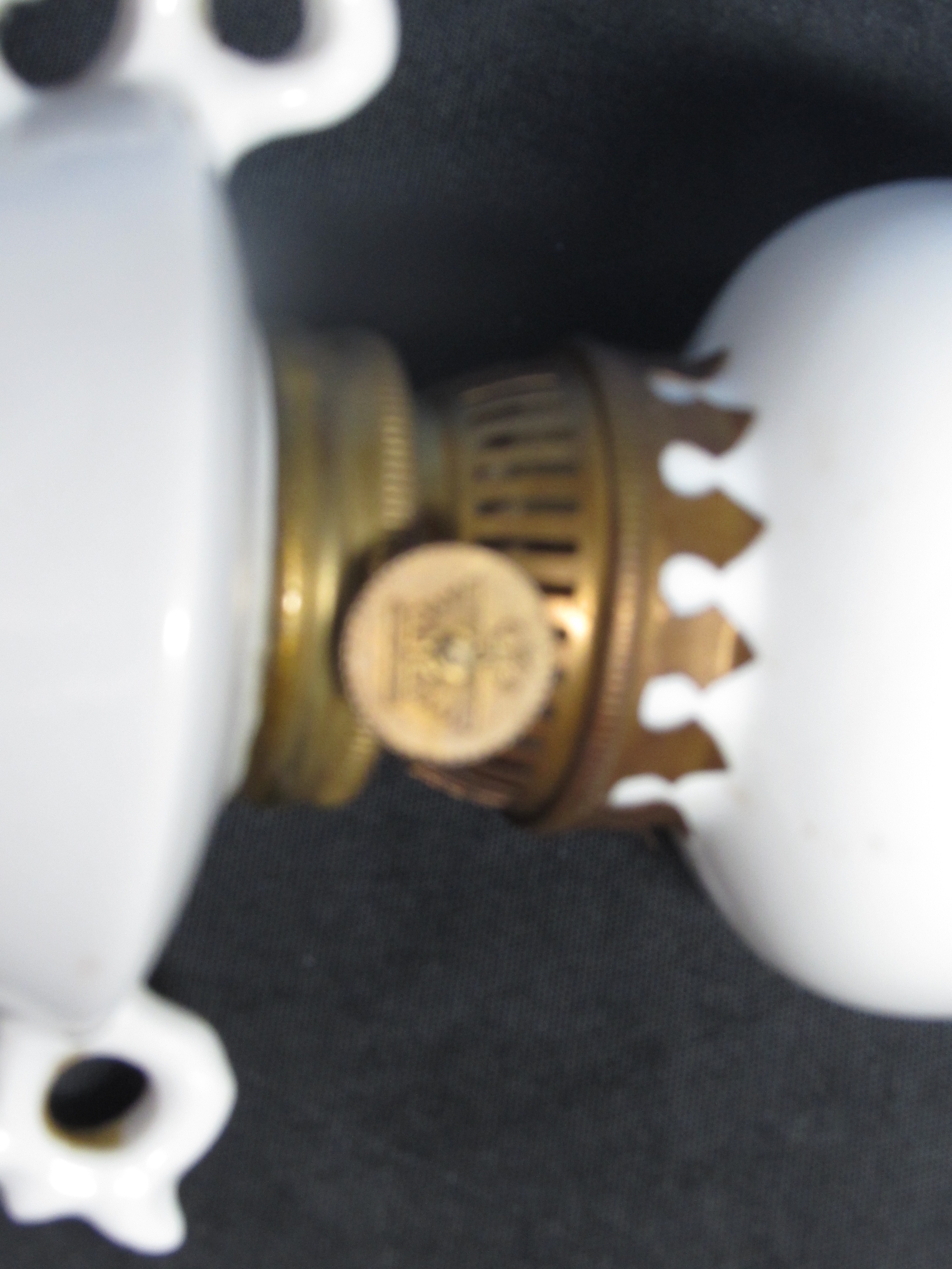 Betson's Porcelain Floral Appliqué Miniature Oil Lamp
