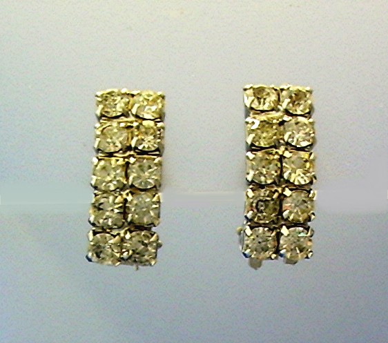 Sparkling Rhinestone Encrusted Clip Earrings