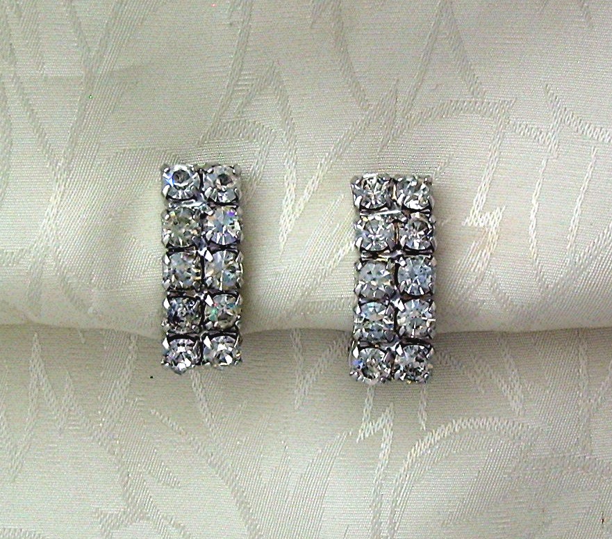 Sparkling Rhinestone Encrusted Clip Earrings