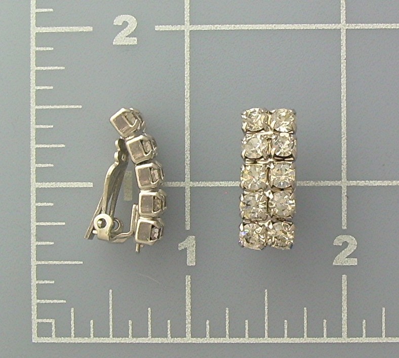 Sparkling Rhinestone Encrusted Clip Earrings