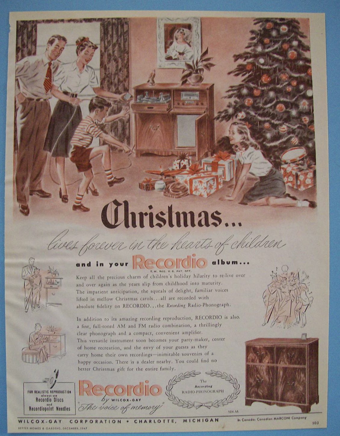 1947 Recordio with a Family Enjoying Their Recordio