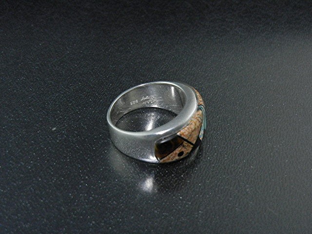 Native American Sterling Silver Calvin Begay Opal Jaspe