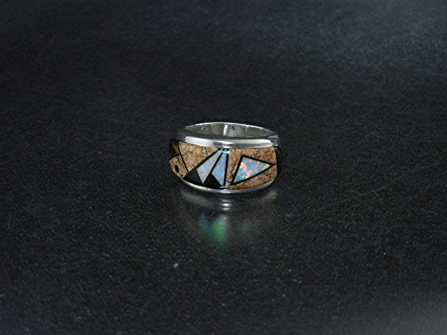 Native American Sterling Silver Calvin Begay Opal Jaspe
