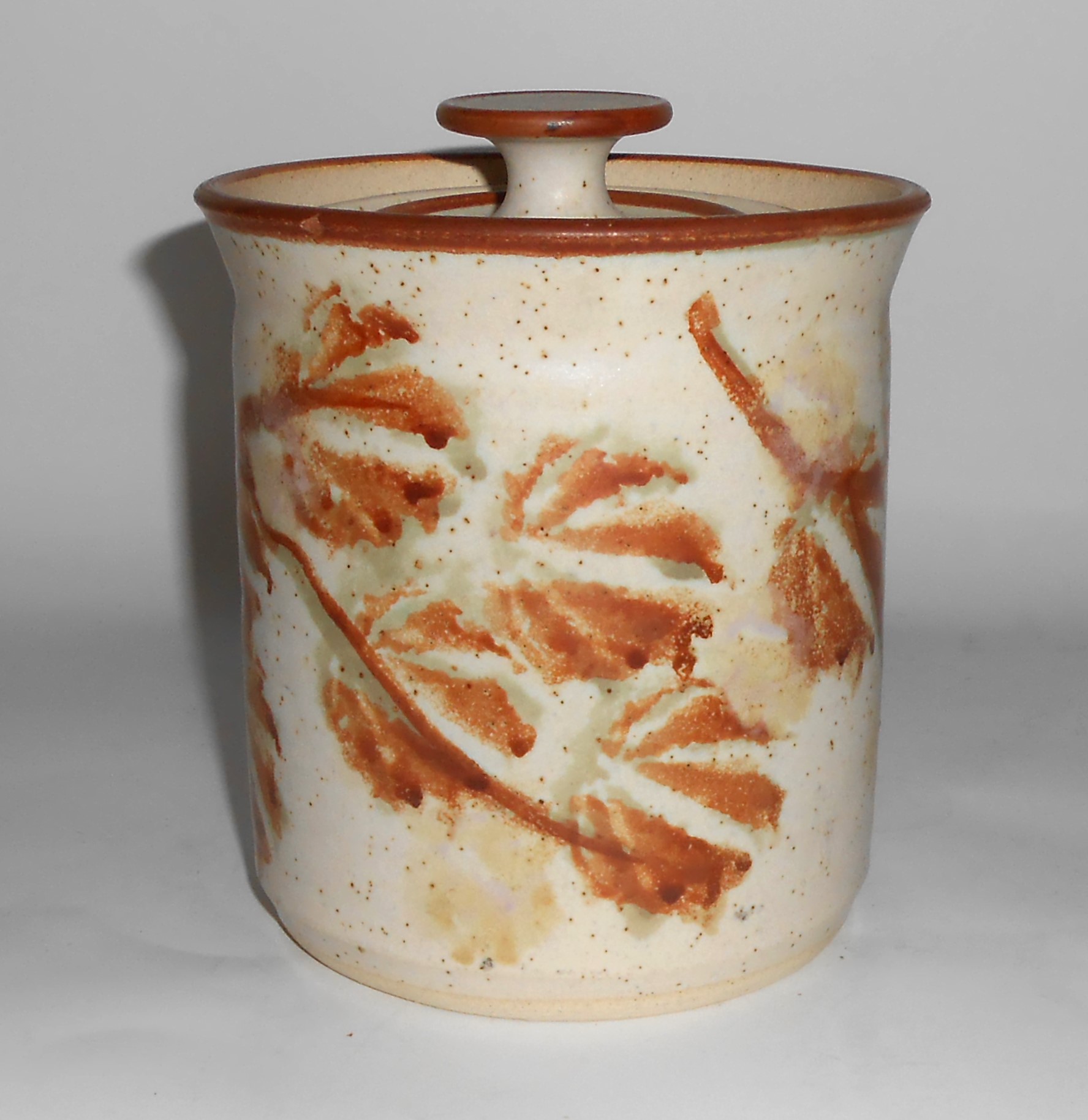 Bennett Welsh Studio Pottery Wheel Thrown Leaf Decorate