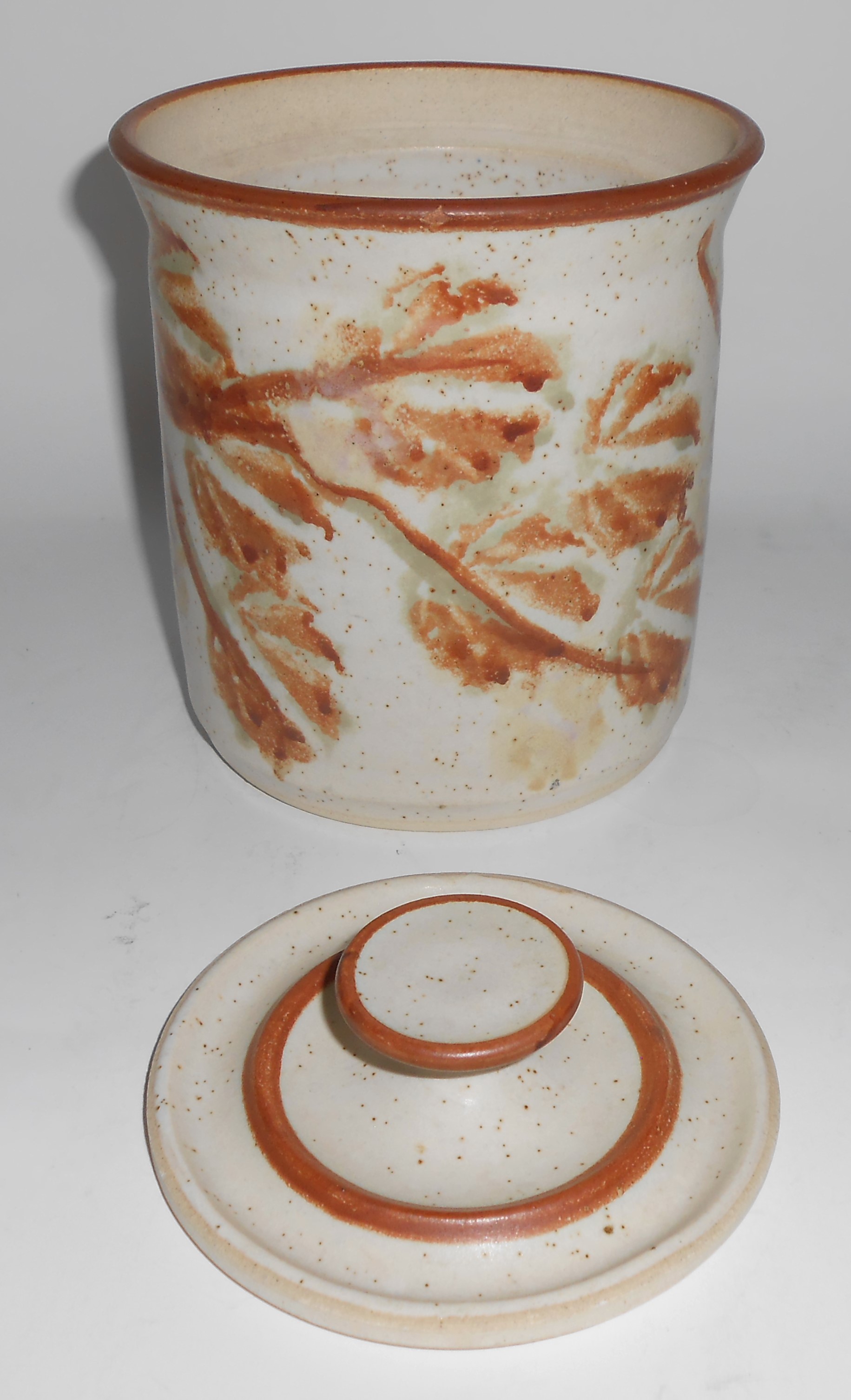 Bennett Welsh Studio Pottery Wheel Thrown Leaf Decorate