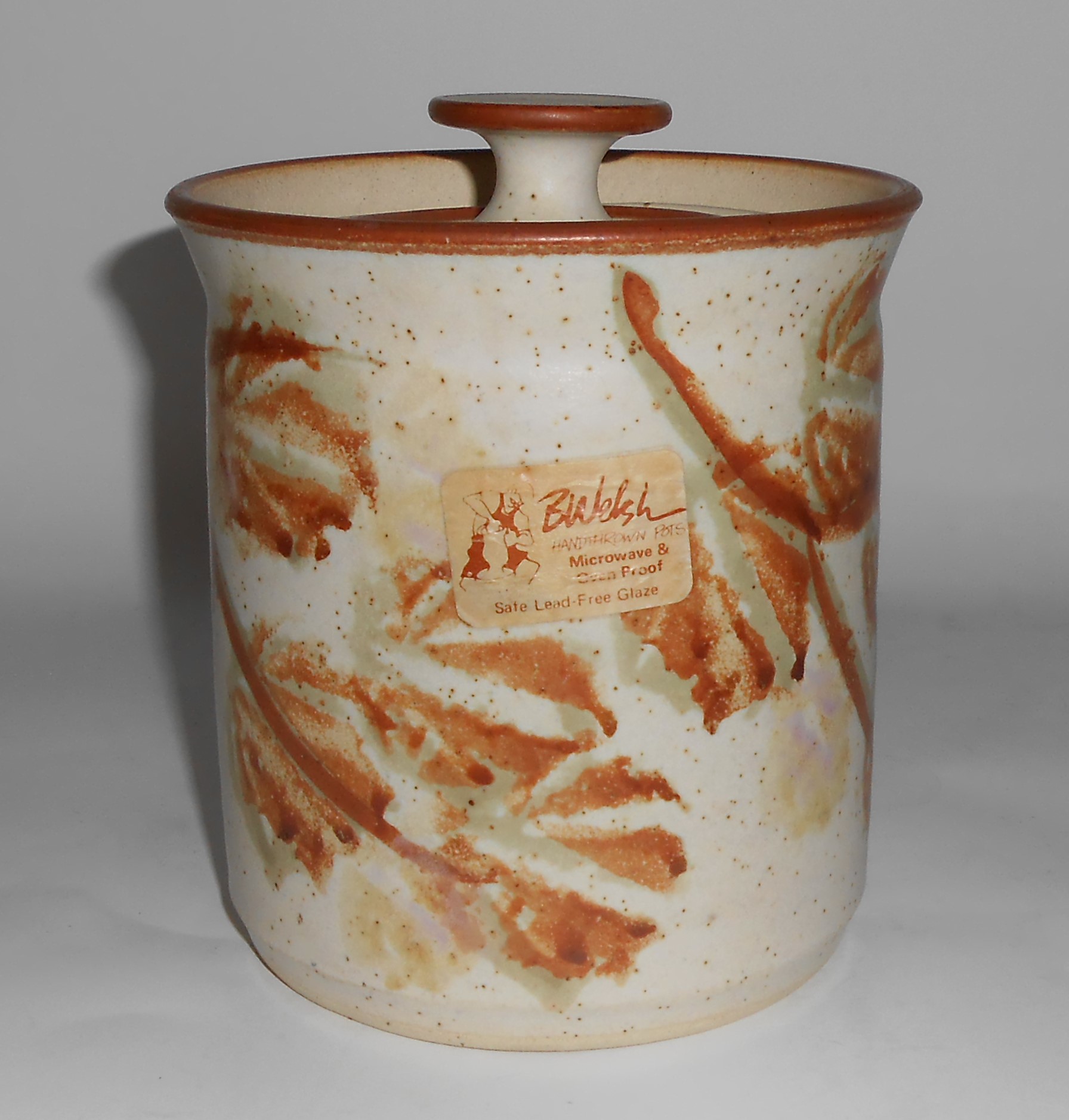 Bennett Welsh Studio Pottery Wheel Thrown Leaf Decorate