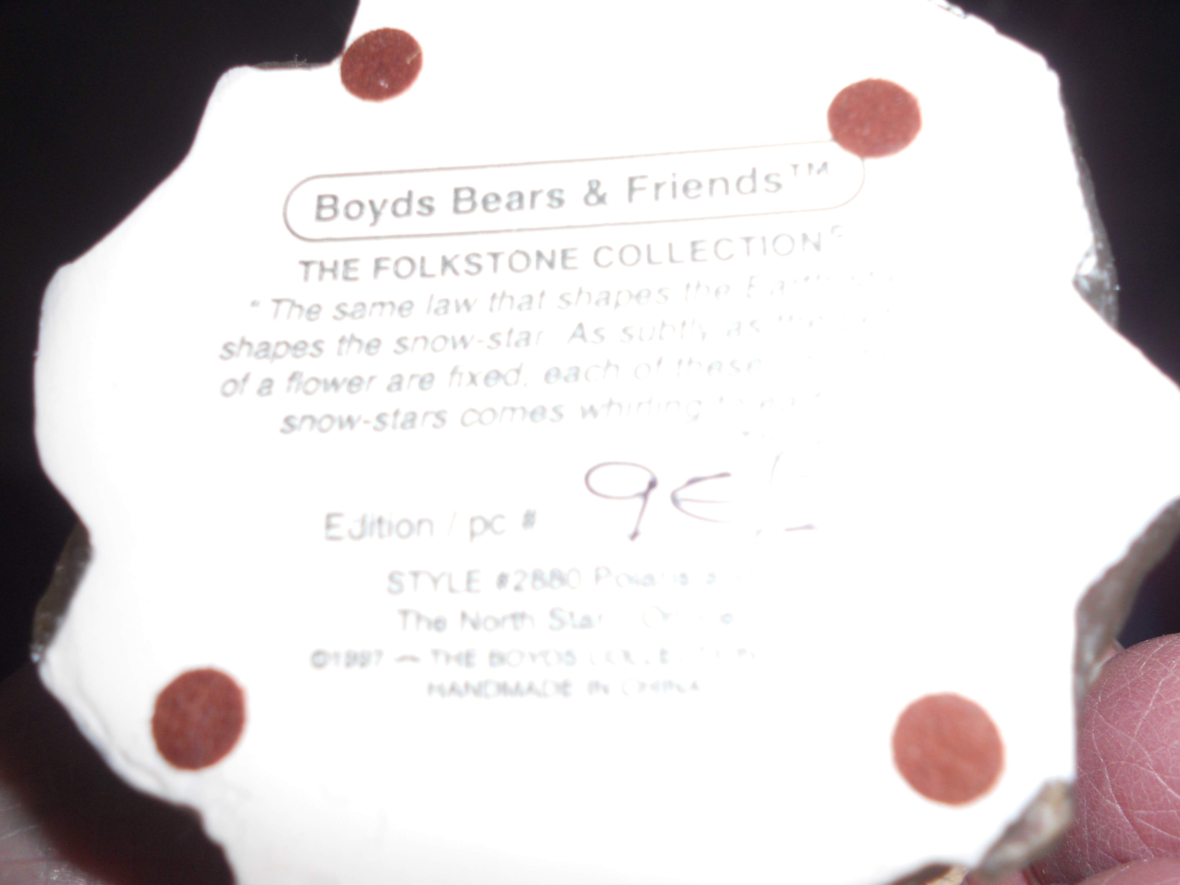 Boyds Folkstone Collection Polaris 2880
