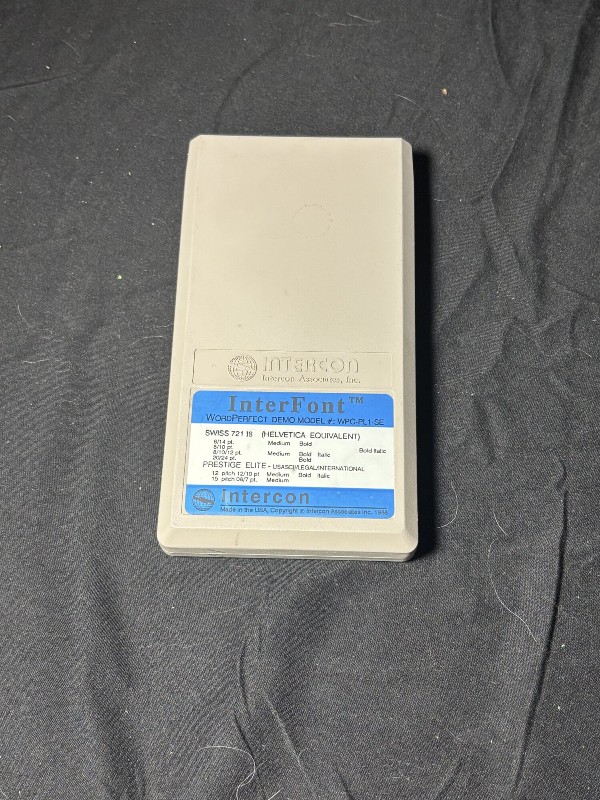 Vintage Intercon InterFont WPG-PL-12E Electronic Cartridge 1984